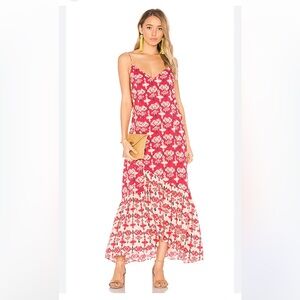 VIX SWIMWEAR Kali Elma Maxi Dress in Pink Multi Beach Vacation Swim Sz Medium